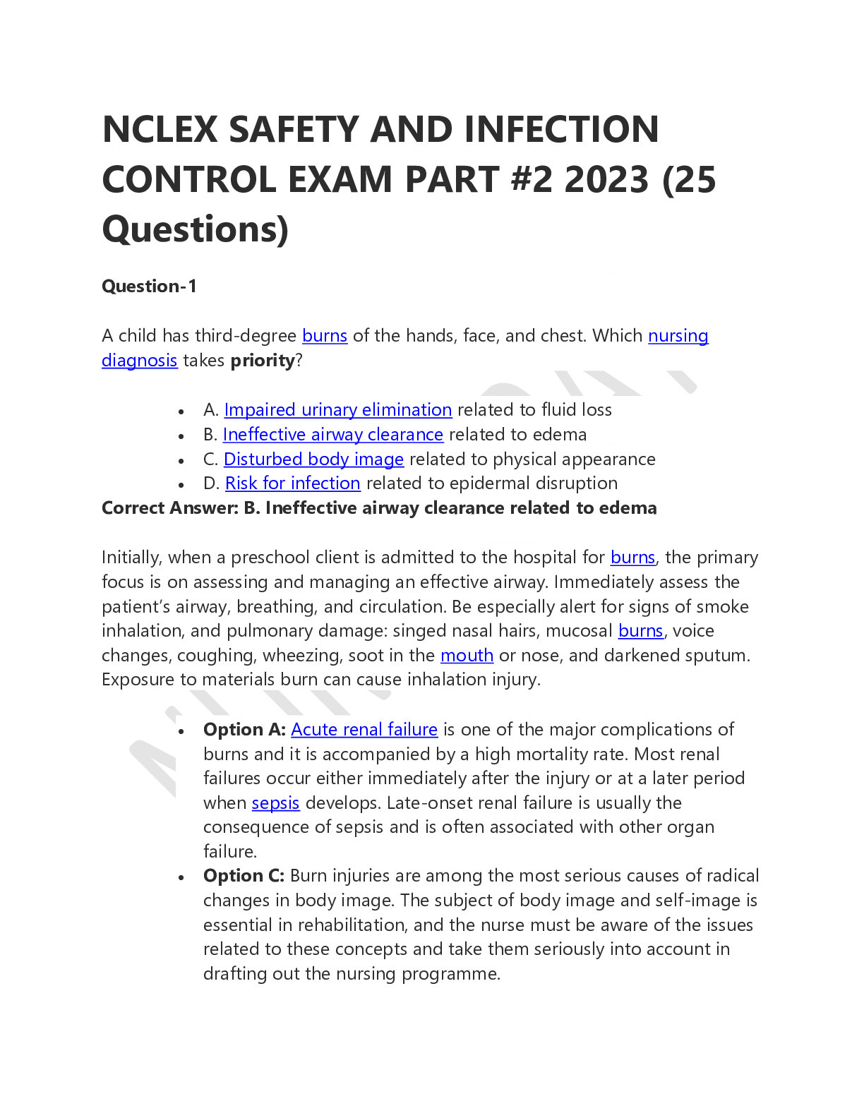 Preview image for NCLEX-RN SAFETY AND INFECTION  CONTROL EXAM PART 2 2023